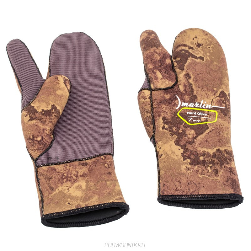 Перчатки трехпалые Marlin Nord Camo 7 мм